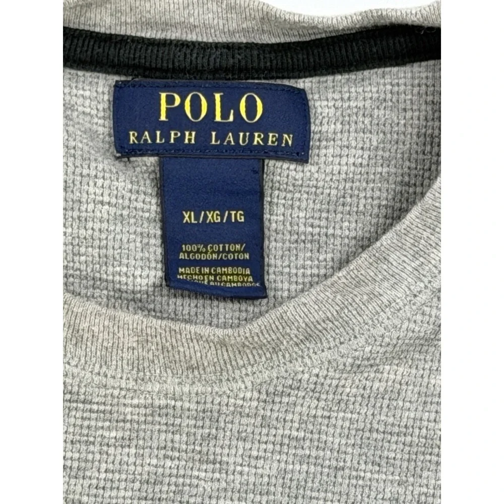 Polo Ralph Lauren Waffle Knit T Shirt Gray XL Short Sleeve Cotton